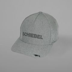 Hellgraue Kappe mit dunkelgrauem Logo "SCHIEBEL" auf der Front und kleiner Drohne rechts am Schirm
