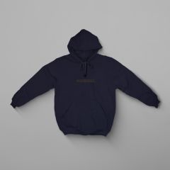Blue hoodie with kangaroo pocket and gray “SCHIEBEL” logo centered on the chest